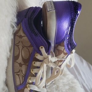MUST GO 💥 Purple Sequin Coach "Zorra" Sneakers